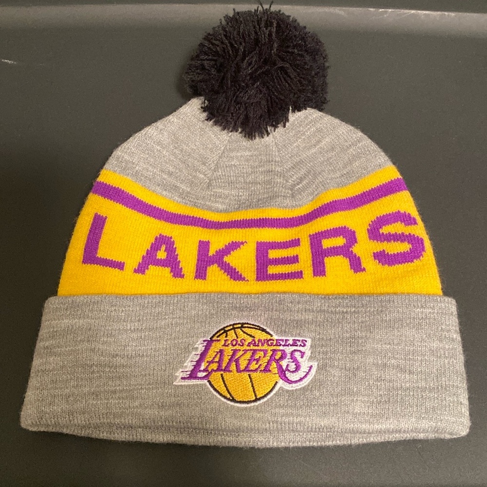 NBA LA Lakers Cuffed Knit Hat with Pom